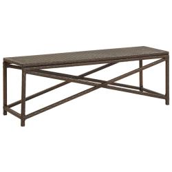 Banc de 120 cm R&eacute;sine tress&eacute;e Marron