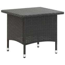 Table &agrave; th&eacute; Noir 50x50x47 cm R&eacute;sine tress&eacute;e