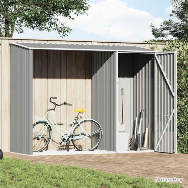 Abri � bois de Gris 245x98x159 cm Acier galvanis�