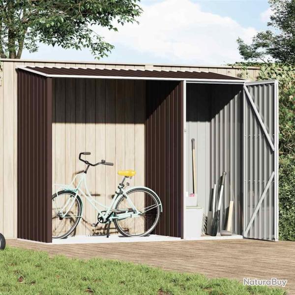 Abri � bois de Marron 245x98x159 cm Acier galvanis�