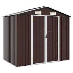 Abri de Marron 205x129x183 cm M&eacute;tal galvanis&eacute;