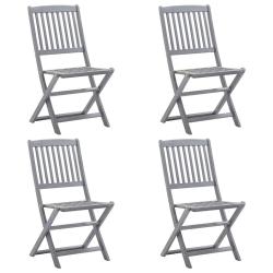 Chaises pliables d'ext&eacute;rieur lot de 4 Bois d'acacia solide