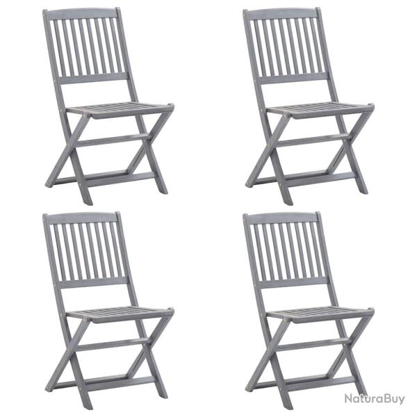 Chaises pliables d'ext�rieur lot de 4 Bois d'acacia solide