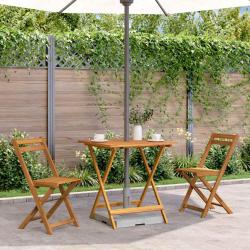 Table pliable de 70x70x75 cm Bois d'acacia massif
