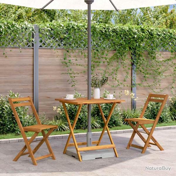 Table pliable de 70x70x75 cm Bois d'acacia massif