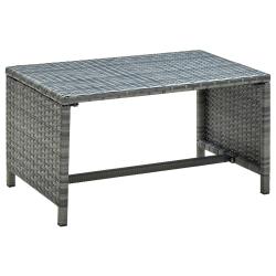 Table basse Anthracite 70x40x38 cm R&eacute;sine tress&eacute;e