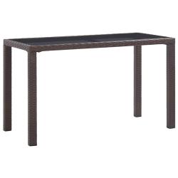 Table de Marron 123x60x74 cm R&eacute;sine tress&eacute;e