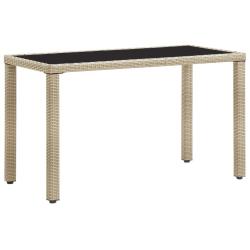 Table de Beige 123x60x74 cm R&eacute;sine tress&eacute;e