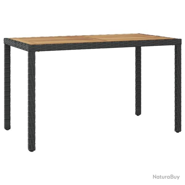Table de Noir et marron 123x60x74cm Bois d'acacia solide