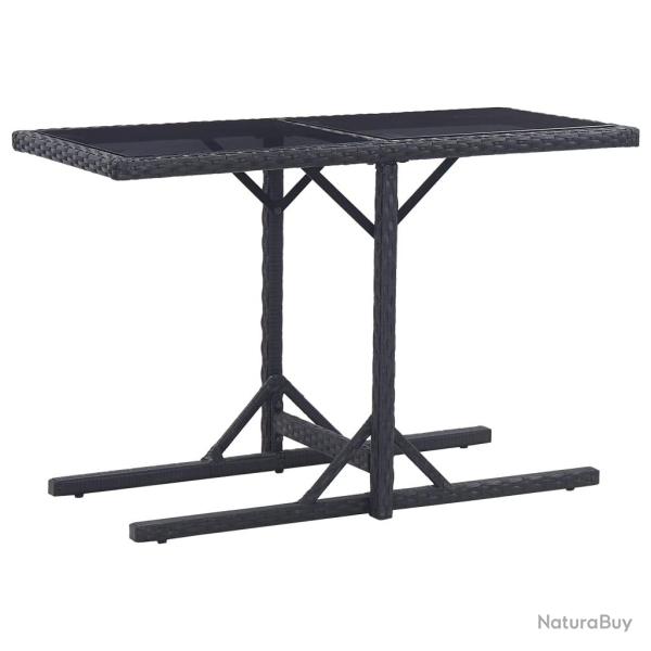 Table de Noir 110x53x72 cm Verre et r�sine tress�e