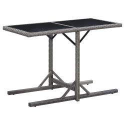Table de Anthracite 110x53x72 cm Verre et r&eacute;sine tress&eacute;e