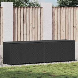 Bo&icirc;te de rangement de r&eacute;sine tress&eacute;e 200x50x60 cm noir