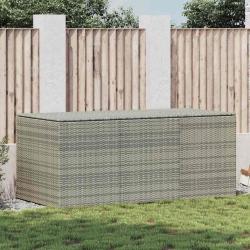 Bo&icirc;te de rangement de r&eacute;sine tress&eacute;e 180x90x70 cm gris