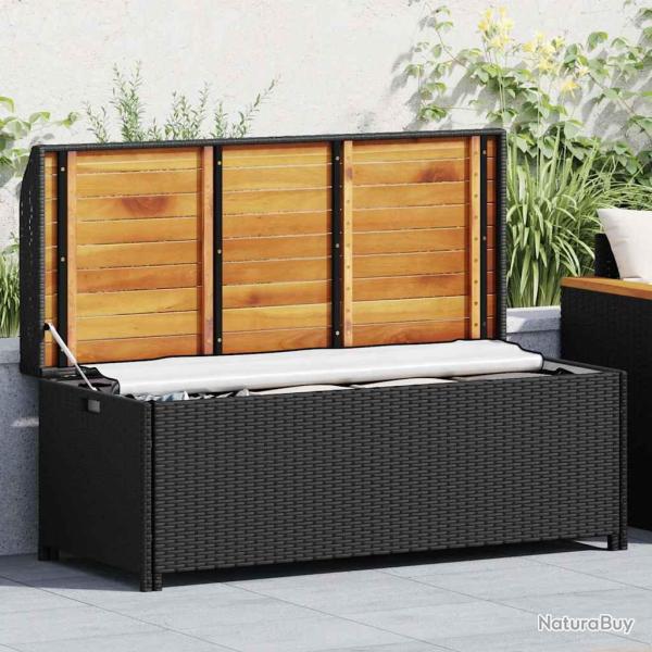 Banc de rangement de 120 cm R�sine tress�e Noir