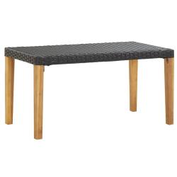 Banc de 120 cm Noir R&eacute;sine tress&eacute;e et bois d'acacia