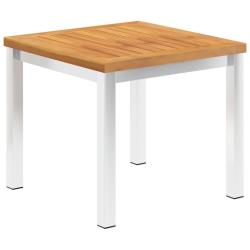 Table d'appoint de 45x45x38 cm Bois d'acacia et inox
