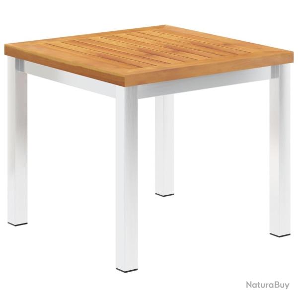 Table d'appoint de 45x45x38 cm Bois d'acacia et inox