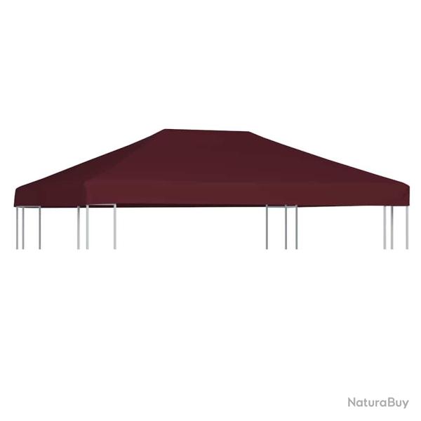 Toile sup�rieure de gazebo 310 g/m� 3x4 m Bordeaux