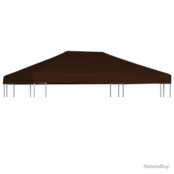 Toile sup�rieure de gazebo 310 g/m� 3x4 m Marron