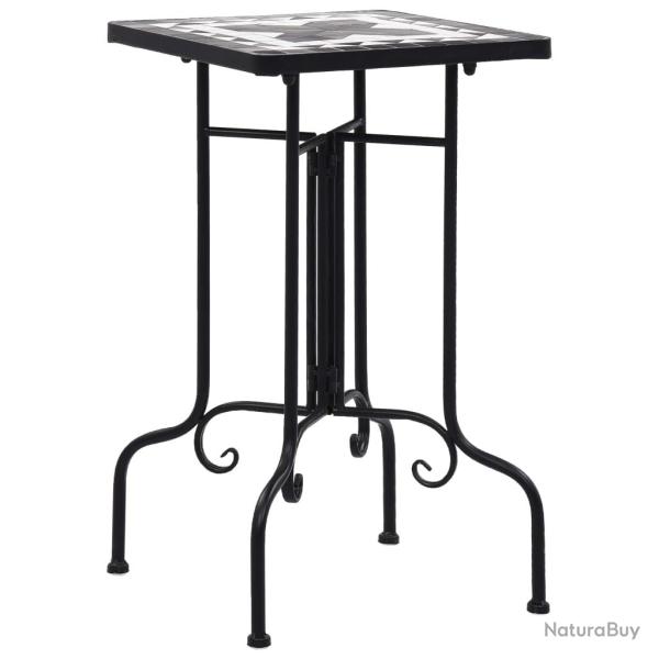 Table de bistro mosa�que noir et blanc C�ramique