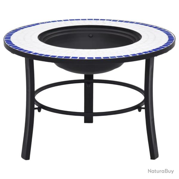 Foyer mosa�que Bleu et blanc 68 cm C�ramique
