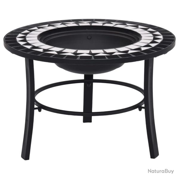 Foyer mosa�que Noir et blanc 68 cm C�ramique