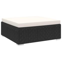 Repose-pied sectionnel 1 pc avec coussin R&eacute;sine tress&eacute;e Noir