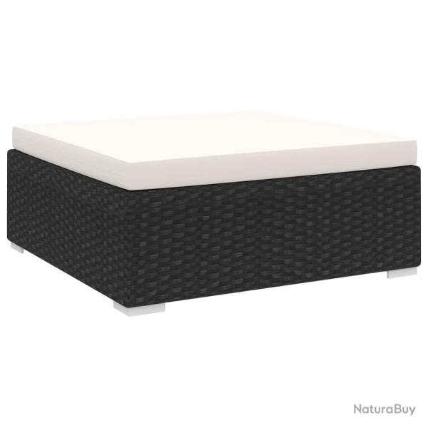 Repose-pied sectionnel 1 pc avec coussin R�sine tress�e Noir