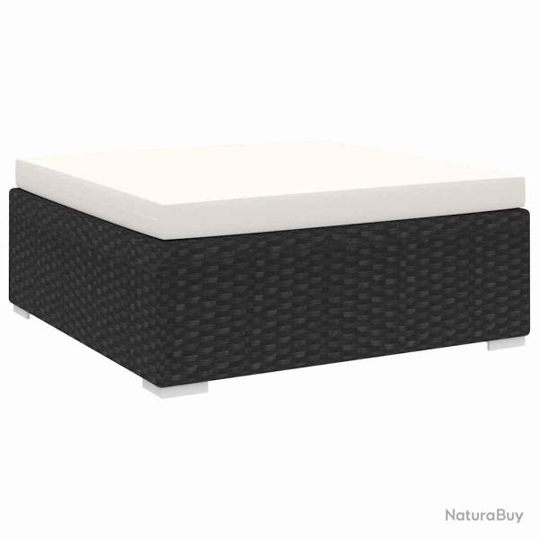 Repose-pied sectionnel avec coussin, r�sine tress�e noire, 1 pi�ce, pour le salon