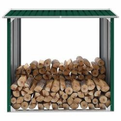 Abri de stockage de bois Acier galvanis&eacute; 172x91x154 cm Vert