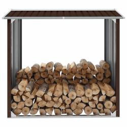 Abri de stockage de bois Acier galvanis&eacute; 172x91x154 cm Marron
