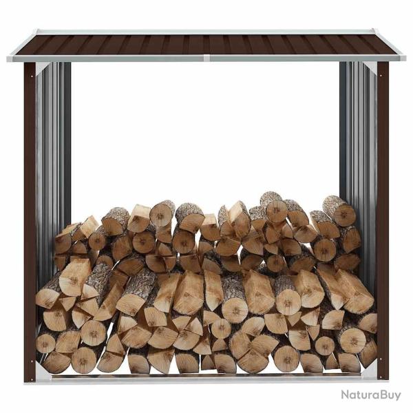Abri de stockage de bois Acier galvanis� 172x91x154 cm Marron