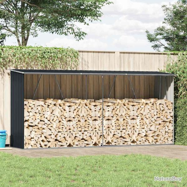 Abri de stockage � bois Acier galvanis� 330x84x152cm Anthracite