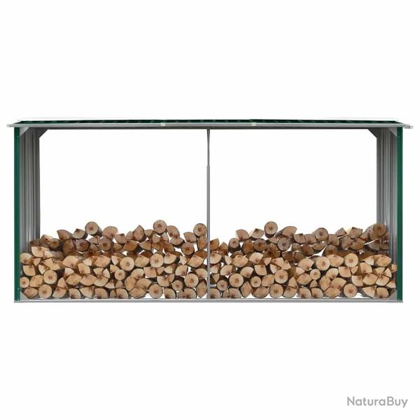 Abri de stockage de bois Acier galvanis� 330x92x153 cm Vert