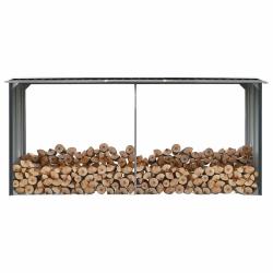 Abri de stockage &agrave; bois Acier galvanis&eacute; 330x92x153cm Anthracite