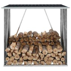 Abri de stockage &agrave; bois Acier galvanis&eacute; 163x83x154cm Anthracite