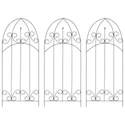 Supports pour plantes grimpantes 3 pcs Noir 40x100 cm Fer