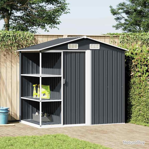 Abri de avec �tag�re Anthracite 205x130x183 cm Fer