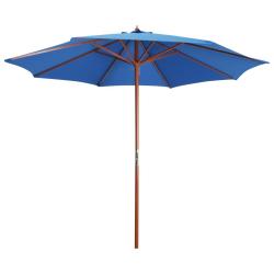 Parasol avec m&acirc;t en bois 300x258 cm Bleu