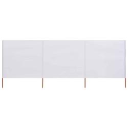 Paravent 3 panneaux Tissu 400 x 80 cm Blanc sable