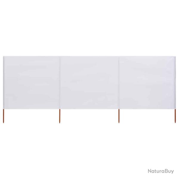 Paravent 3 panneaux Tissu 400 x 80 cm Blanc sable