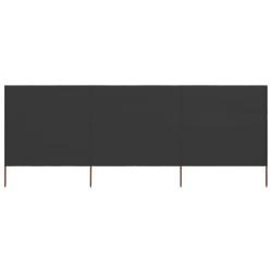 Paravent 3 panneaux Tissu 400 x 80 cm Anthracite
