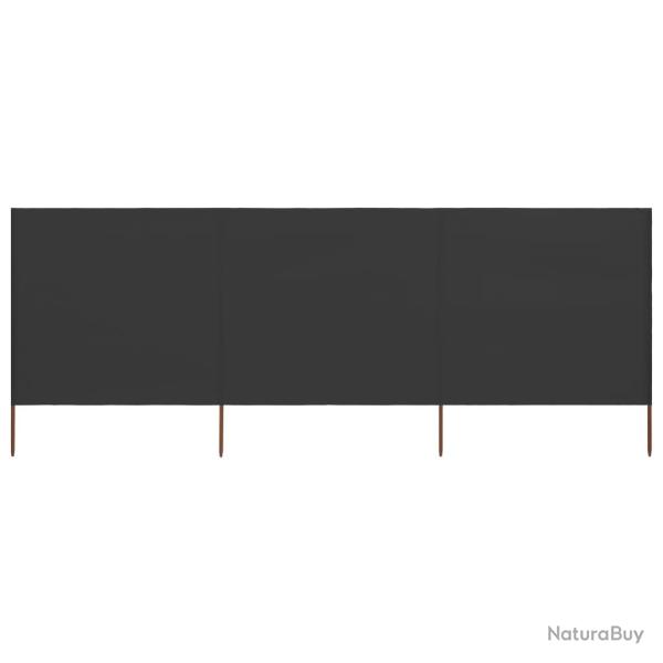 Paravent 3 panneaux Tissu 400 x 80 cm Anthracite