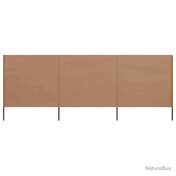 Paravent 3 panneaux Tissu 400 x 80 cm Taupe