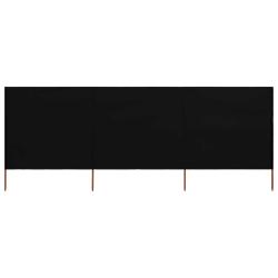 Paravent 3 panneaux Tissu 400 x 120 cm Noir