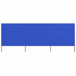 Paravent 3 panneaux Tissu 400 x 120 cm Bleu azur&eacute;