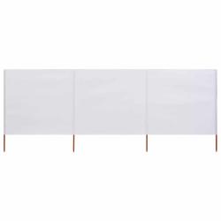 Paravent 3 panneaux Tissu 400 x 160 cm Blanc sable