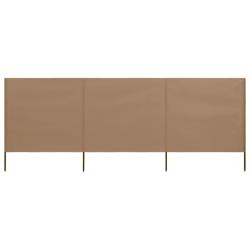 Paravent 3 panneaux Tissu 400 x 160 cm Taupe