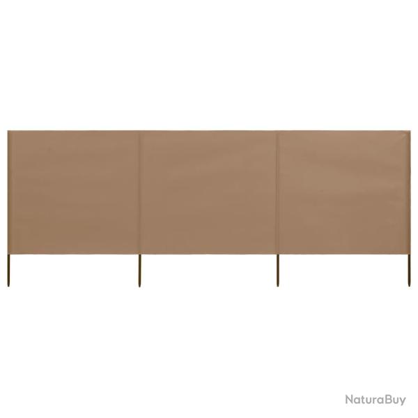 Paravent 3 panneaux Tissu 400 x 160 cm Taupe