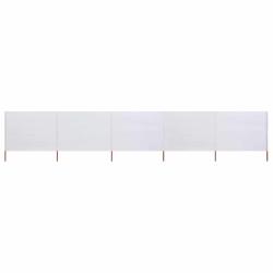 Paravent 5 panneaux Tissu 600 x 120 cm Blanc sable
